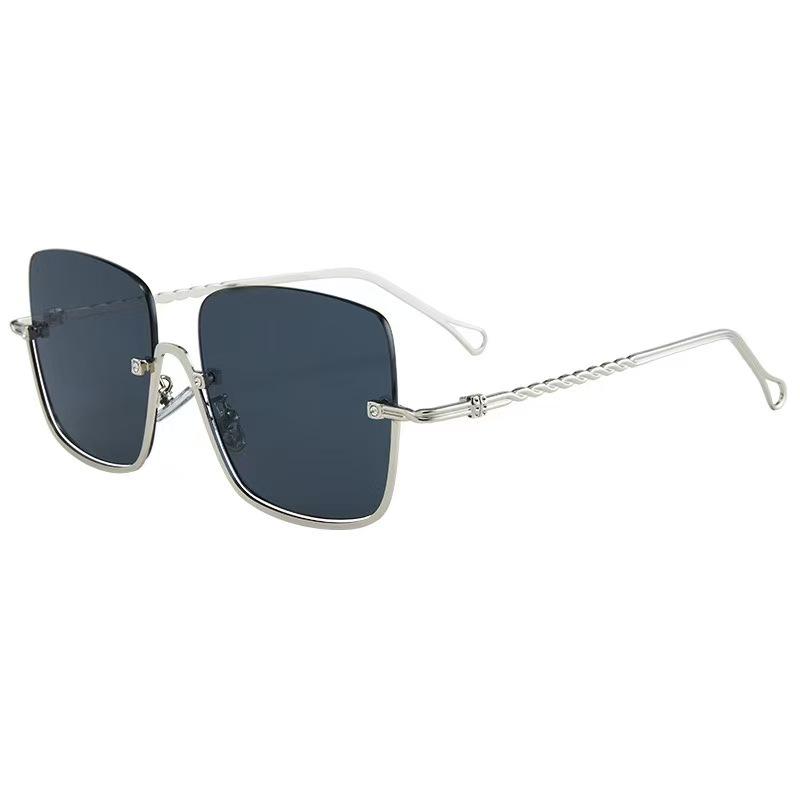 European American Style Semi rimless UV Protection Sunglasses Fashion Trendy Outdoor Sun Glasses for Women Men