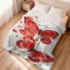 Red Butterfly Pattern Flannel Printed Blanket Suitable for All Seasons Suitable for Living Room Office Sofa and Travel 180x250CM