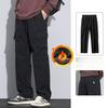 Plus Velvet Pants Men's Winter Thickened Warm Outer Wear Assault Pants Loose Straight Sports Elastic Waist Casual Overalls