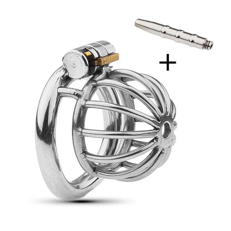 New Metal Chastity Cage Male 2 Type Cock Cage Penis Ring Masturbation SM Gay Chastity Devices Adult Sex Toys For Men