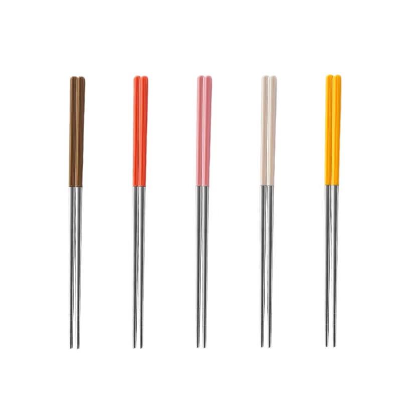 RuHan Cute Milky White 304 Stainless Steel Chopsticks