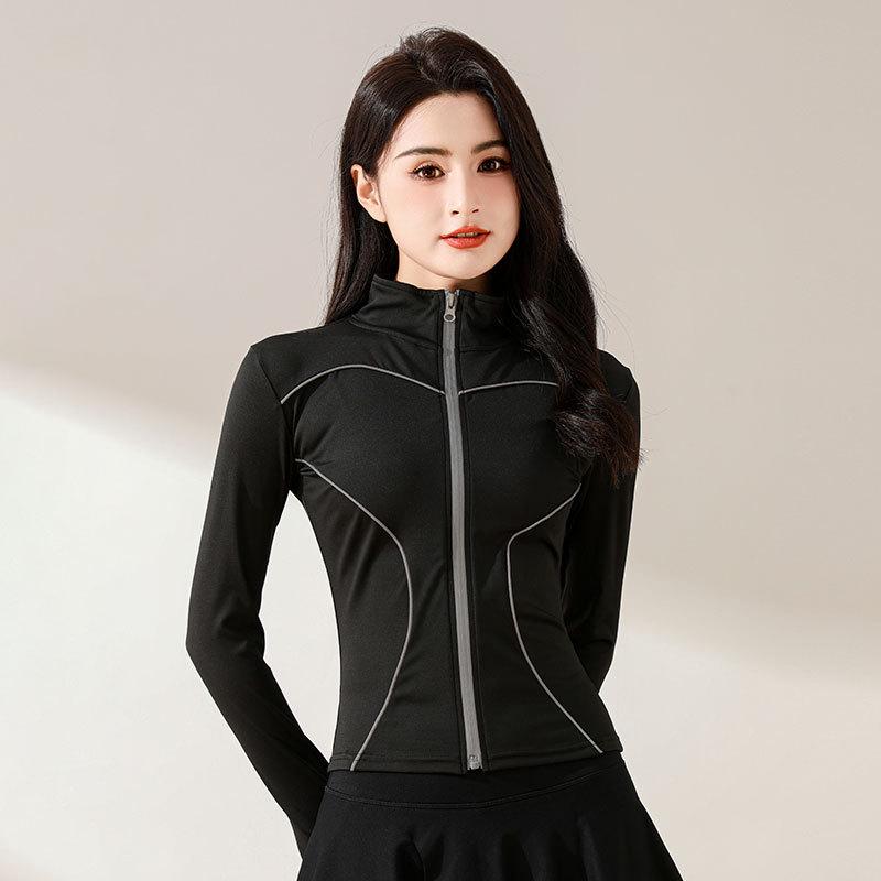 Women's Autumn Sportswear Set: Luminous Jacket, Skirt, Pants for Badminton, Tennis, Running, Yoga, Pilates, and Fitness.