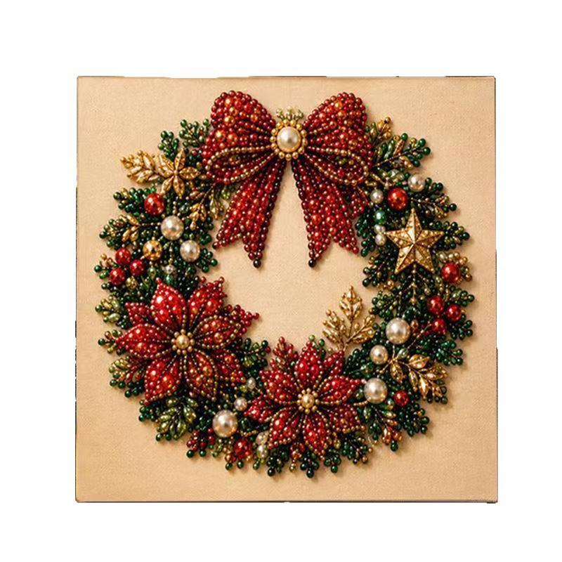 Christmas Diamond Painting Kit Pearl Art Santa Claus Framed DIY Craft for Home Wall Decor Holiday Gift