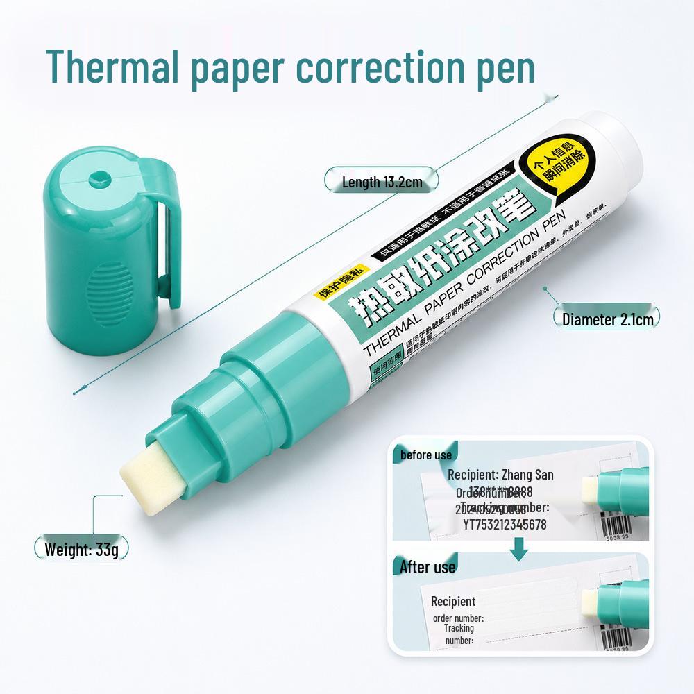 Barcode Concealer Pen for Bills: Thermal Paper Eraser & Mark-Free Privacy Protection Correction Fluid