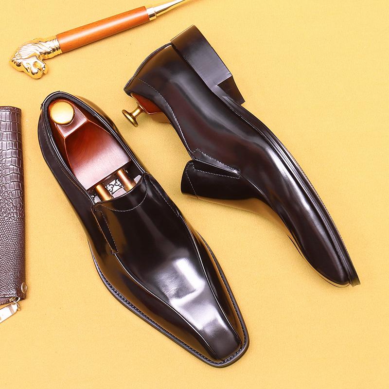 British Business Dress Leather Shoes Men'S Wedding Groom Shoes Leather Toe Loafers