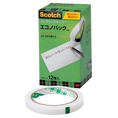 3M Scotch Klebeband Reparatur 15mm x Groß 12 Klebebänder, 30m, Rolle, Rollen, MP-15