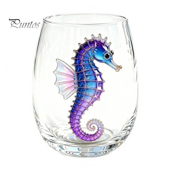 Novedad Vaso de Agua y Jugo con Base de Pulpo, Copa de Vino sin Tallo, Impresión 3D de Animal Marino, Cristalería con Temática Oceánica para Bar, Cristal de Borosilicato, para Cócteles