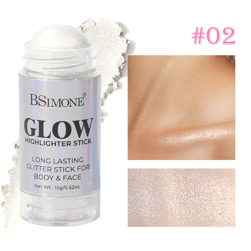 Bsimone 3D Face Brightening Highlighter Bar Cosmetic Face Contour Bronzer Shimmer Highlighter Stick Concealer Cream Makeup Tool