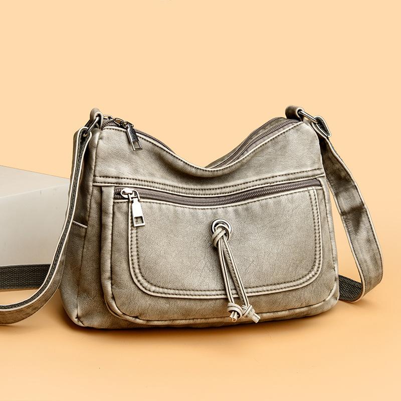 Retro lässige Umhängetasche für Damen, neue weiche Schultertasche mit großem Fassungsvermögen, modische und schlichte Damentasche, Muttertasche