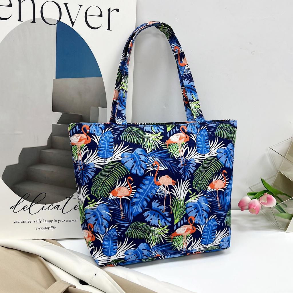 2025 Neue Mode Chinesischer Ethno-Stil Damen Schultertasche Hochwertige Canvas Tragetasche Damen Große Kapazität Einfach Bedruckt Vielseitige Clutch Handtaschen
