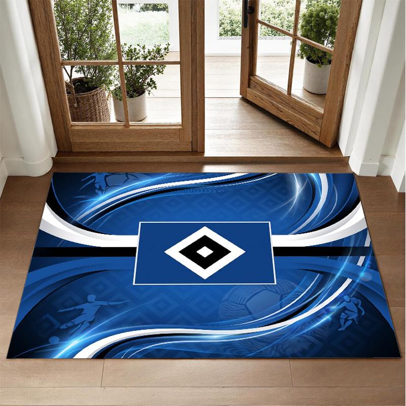 Hamburger SV Fußball Design Kristall Samt Teppich Weiche Dekorative Matte für Schlafzimmer Eingang
