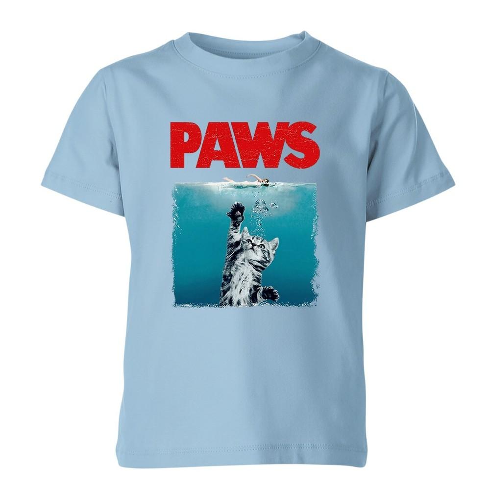 Paws Jaws Cat Fun Pet Lover Unisex Kids T Shirt Funshirt Funny Kitten Tee Gift S