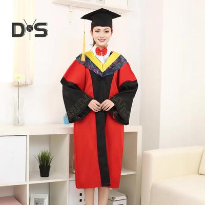 Conjunto de 2 uniformes de soltero con sombrero, cuello en V, largo hasta la rodilla, manga larga, botones ocultos, para estudiantes de artes liberales, toga de graduación, fiesta de graduación académica.