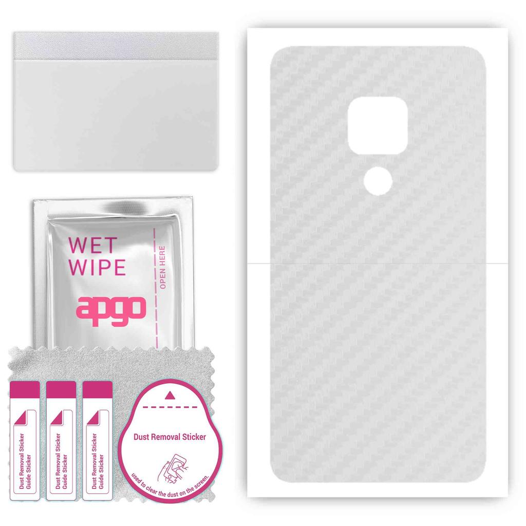 apgo Adesivo Protettivo Skin per il retro compatibile con Huawei Mate 20, Pellicola Wrap, Pellicola, Vinile - Motivo Carbonio Trasparente
