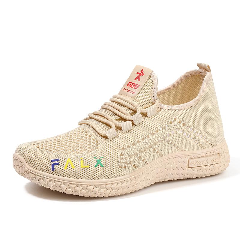 2023 New Summer Mom Mesh Shoes Fly Woven Sneakers Casual Running Shoes for Women