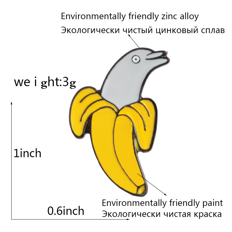 Trendy Alloy Brooch Collection: Creative Cartoon Designs of Frog, Dinosaur, Polar Bear, Banana, and Fish