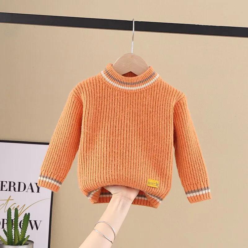 Children's Sweaters Round Neck Knitwear Bottoming To Keep Warm Baby Half Turtleneck Sweaters