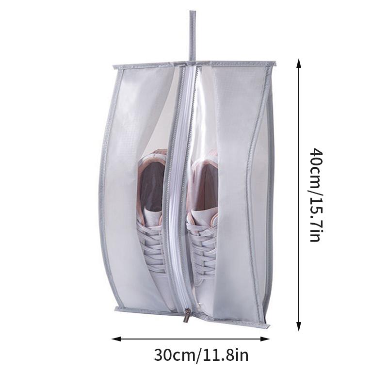 PEVA Portable Shoe Storage Bag Zipper Shoes Closet Organizer Travel Waterproof Pocket Large Capacity Sundries Bag Shoe Pouch