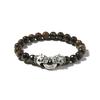 Armo Sterling Silver Bulldog Bracelet (Bronzite)