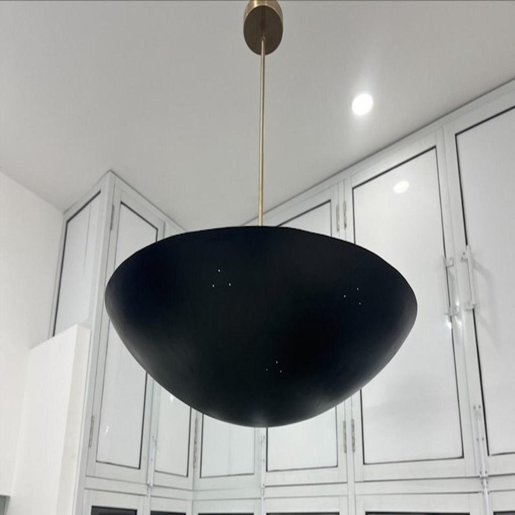 Stilnova 3 Light Flush Mount Fixture Dome Light Mid Century Modern Matte Black Sputnik Chandelier Light Fixture 30 Inch