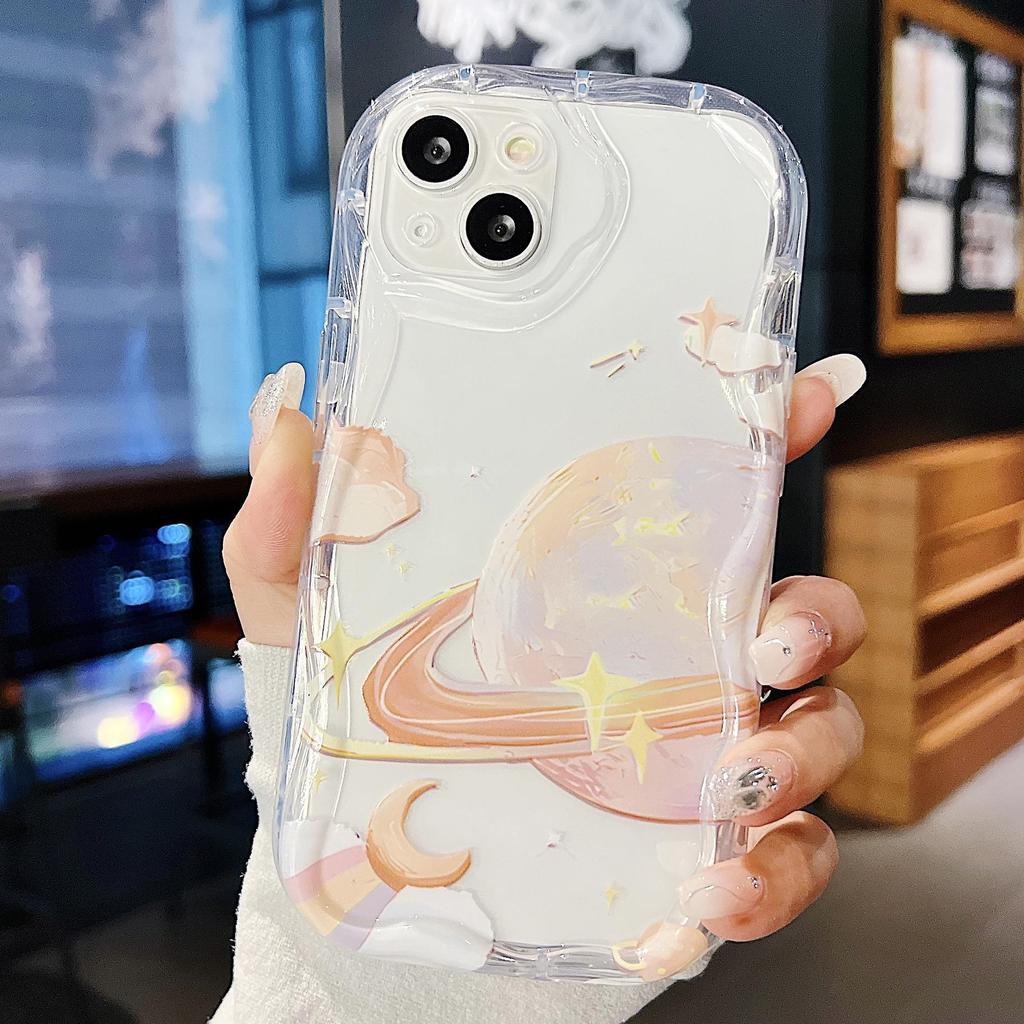 Roztomilé silikonové pouzdro pro Xiaomi Redmi Note 13 12 11 Samsung A54 A24 A14 Oppo A78 A58 A38 Infinix Note 30 Pro Funda Planet Saturn Cover Soft TPU Bumper