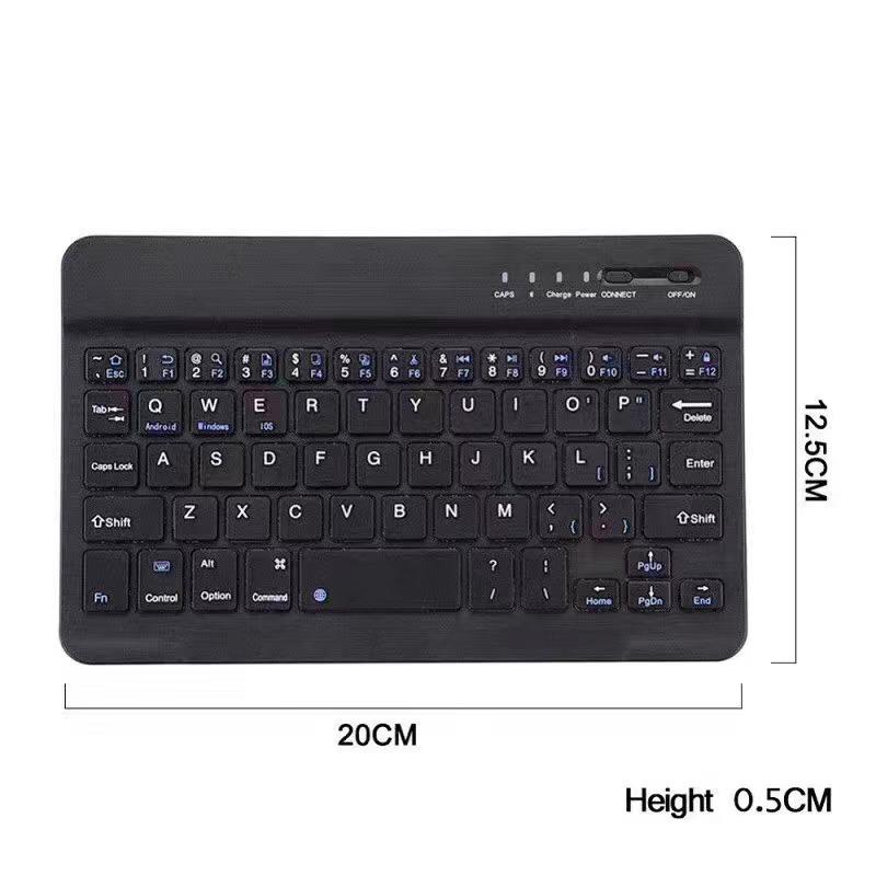 Wireless Bluetooth Keyboard with Colorful Backlight for Mobile Phones and Tablets, Compatible with 7-10 Inch Devices, Luminous Russian Layout