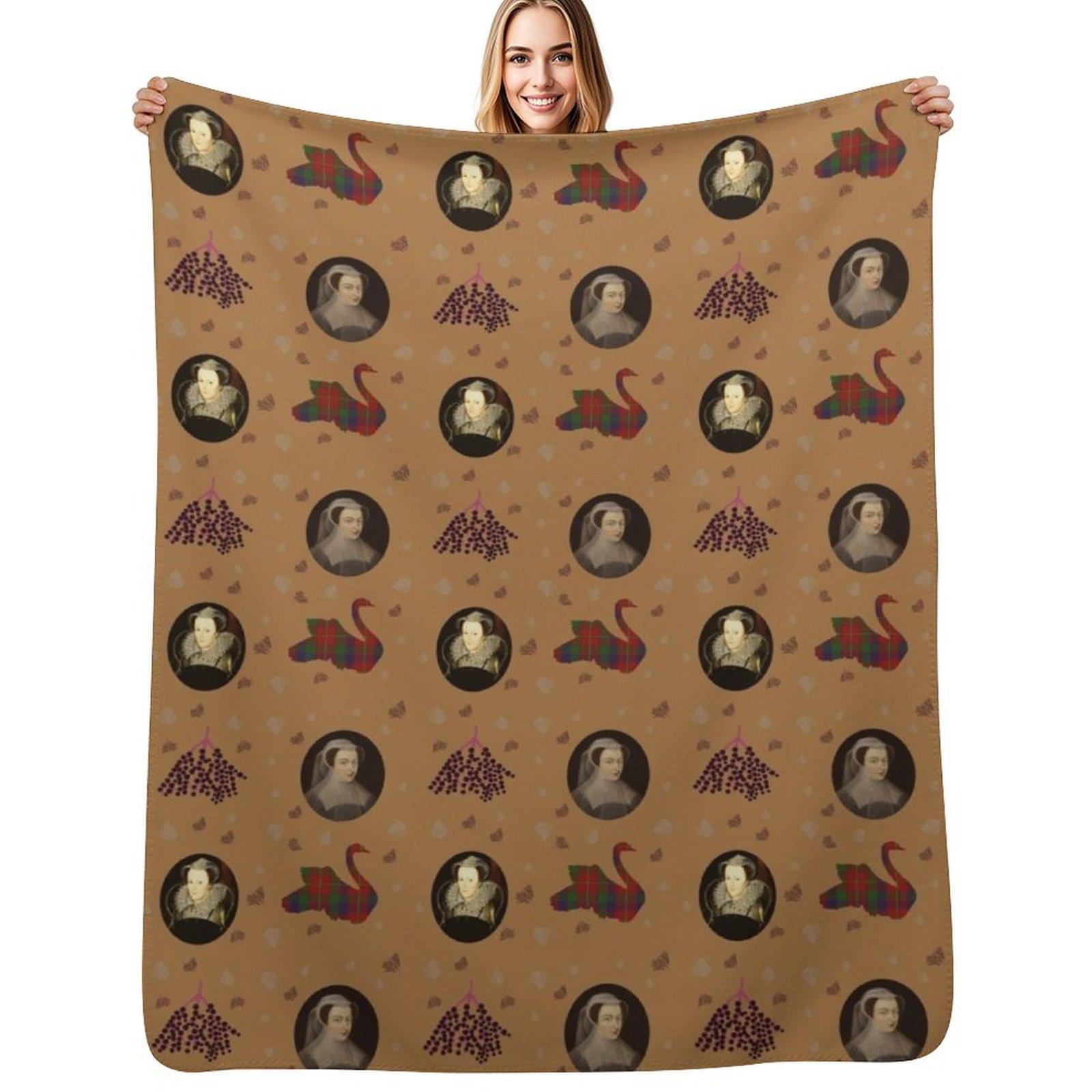 Mary Queen of Scots Throw Blanket Plush Fuzzy Cozy Blanket for Couch Sofa Size: 75*100cm, Weight: 230 GSM