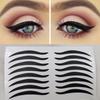 Black Almond Skin-Tone Double Eyelid & Cat-Eye Eyeliner Stickers with Smoky Eyeshadow Stickers
