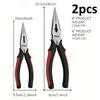 Damaly,Electric Brand Needle Nose Pliers 2pcs Set Electrician Special Pliers Multifunctional Needle Nose Pliers Tool
