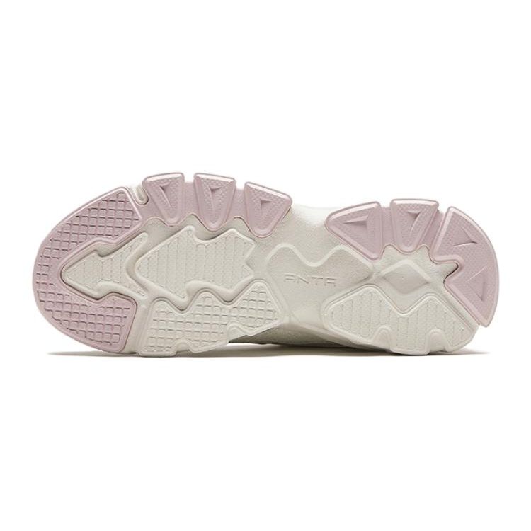Anta Kids Knob Non-Slip Anti-Kick Casual Shoes Kids Shoes White Pink Purple 322418806-2