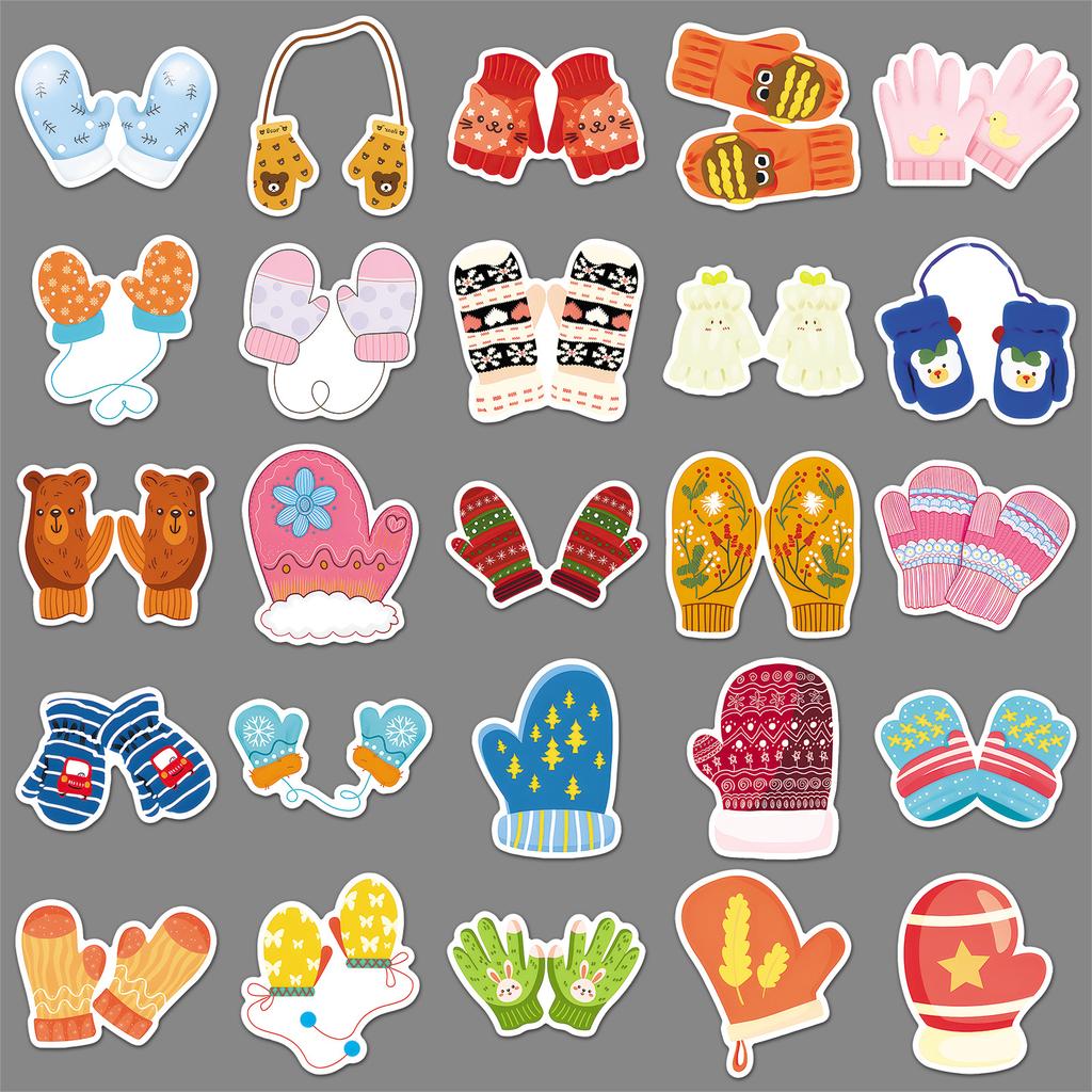 50 Gloves Graffiti Stickers Cartoon Cute Winter Fresh Gum Decorative Water Cup Creative Mobile Phone Case Stickers