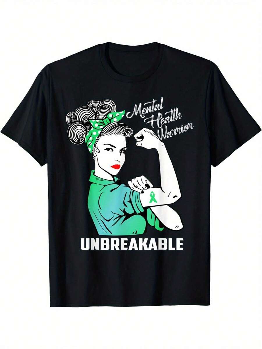 

Unbreakable Unisextal Health Warrior TShirt Black Cotton Tee With Empowering Design Comfortable 4XL