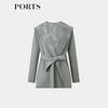 PORTS Women's Autumn/Winter Hooded Wool Coat