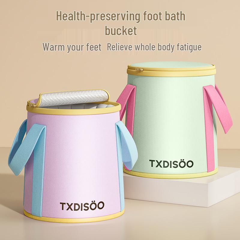 Portable Foldable Deep Foot Bath Basin with Heat Preservation for Home Use