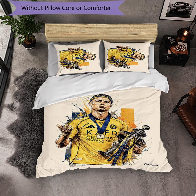 Set Biancheria da Letto Cristiano Ronaldo 3 Pezzi Morbido Set Copripiumino con Federe Set Decorazione Camera da Letto per la Casa