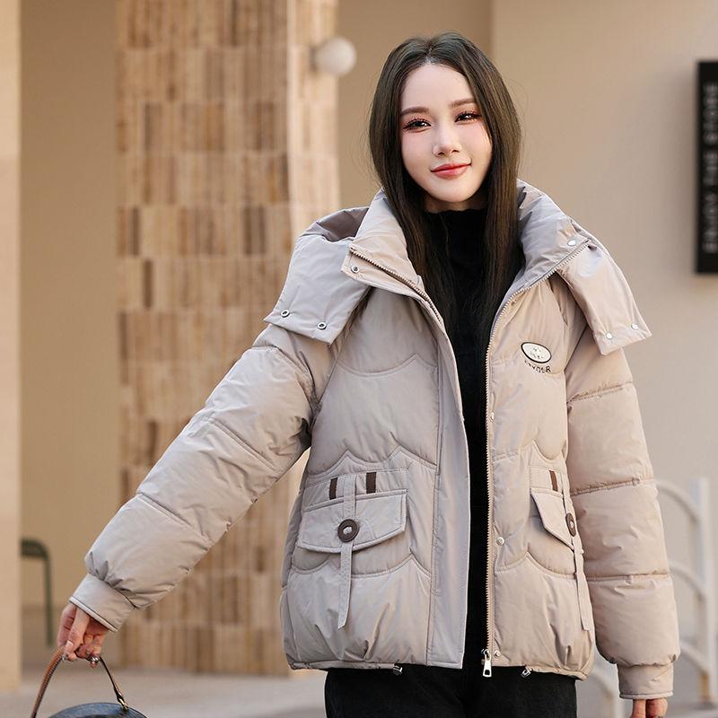 Women's Winter New Down Cotton-padded Jacket Short Removable Cap Loose and Thin Cotton-padded Jacket Thickened Cotton-padded Jacket Jacket