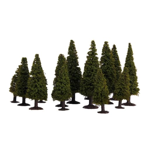 

[No-Brand] Set of 15 Cedar Tree Model Trees, 6-10cm Tall, 3 Sizes for Model Trains