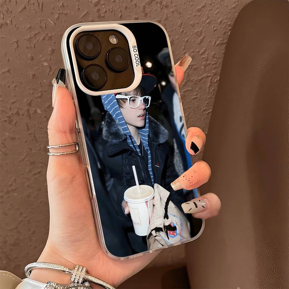 Singer J-Justin B-Bieber Colorful Silver For IPhone 17 16 15 Pro Max 14 13 12 11 Pro Plus Phone Case