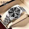 LIGE Men's Waterproof Luminous Quartz Watch – Dual Calendar, Multifunctional Business Wristwatch