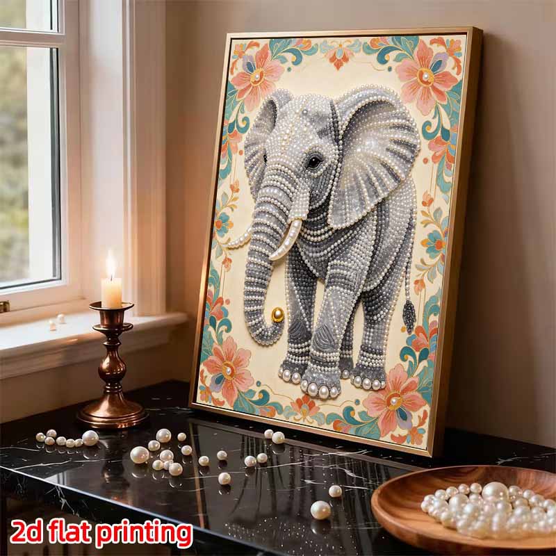 Elephant Pearl Kit DIY 5D Rhinestone Art Craft for Adults and Kids Home Party Decoration Handmade Gift