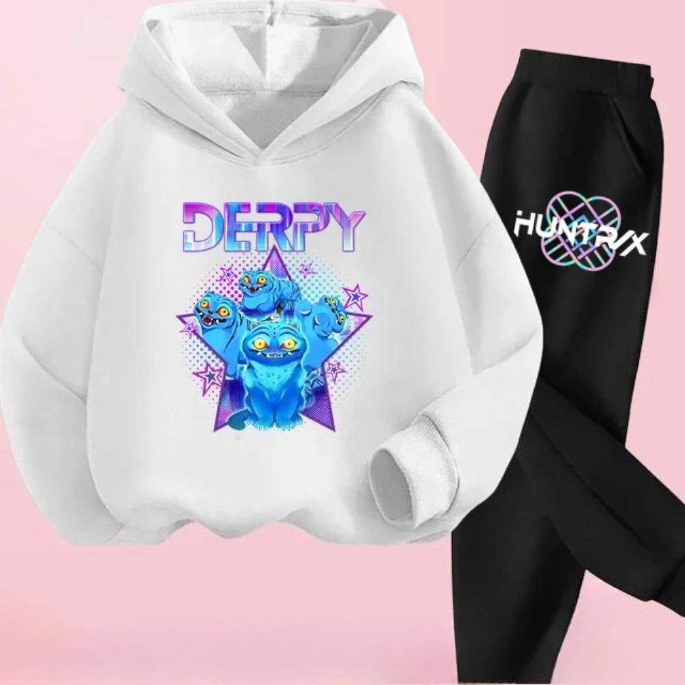 

Повсякденний спортивний костюм з худі + штани KPop Мисливець на демонів з принтом Дитячий комфортний набір 100