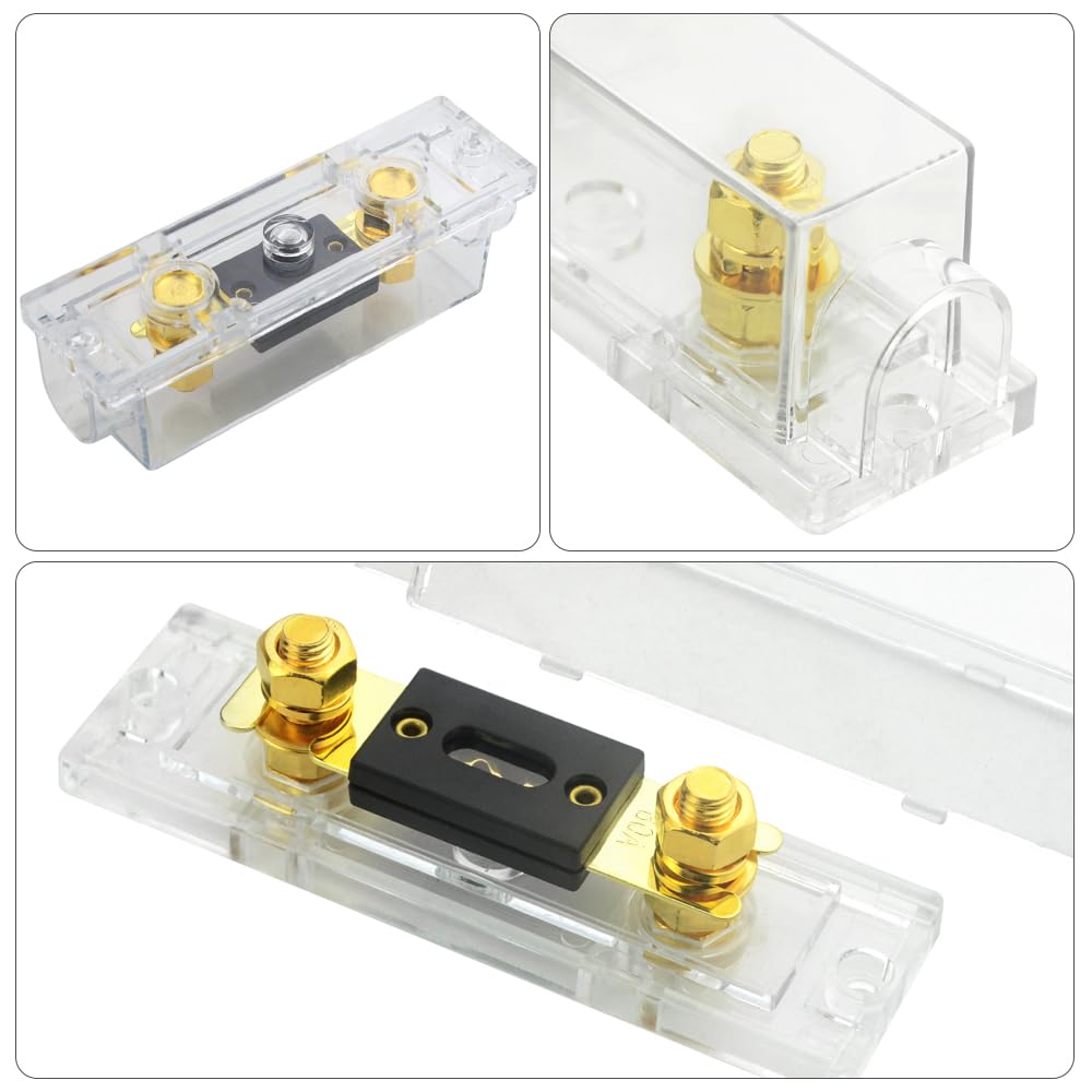 WMYCONGCONG 1 ANL Fuse Holder + 3 Pcs with 30A ANL Fuse for Car Audio Amplifier, Gold Plated (30A)