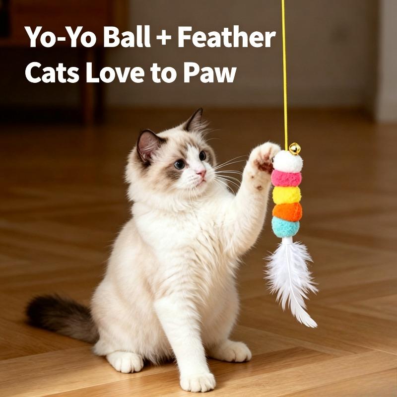 Lifting Cat Toy Hanging Door Interactive Teaser Toy Electric Retractable Yo‑yo Ball Self Play Entertainment For Cats