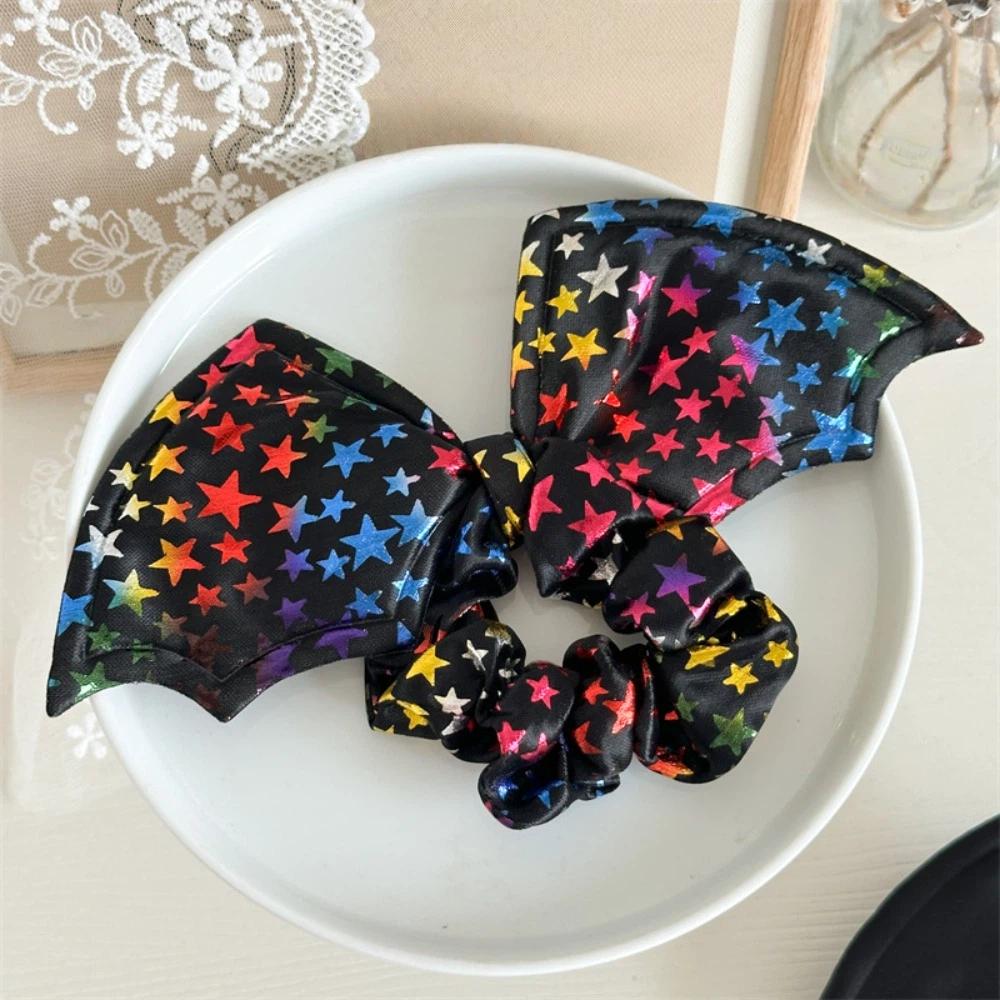 Star Bat Scrunchie Gothic Spider Web Hair Tie Fashion Halloween Hair Bow Hair Accessories