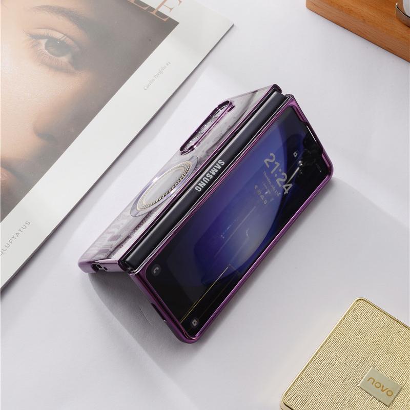 Galvanizovaný Transparentní Magnetický Kryt na Telefon pro Samsung Galaxy Z Fold 5 Fold5 5G Silikonový Nárazuvzdorný Průhledný Kryt