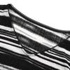 Bailuyu Women's Striped V-neck Flared Sleeve T-shirt