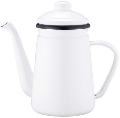 Pearl Metal Enamel Coffee Pot, 1.1L, White, Fesca, HB-731