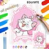 Marie Cat Paint By Numbers Hand Painting Kit. Pink Cute Animal Portrait Home Decor Gift