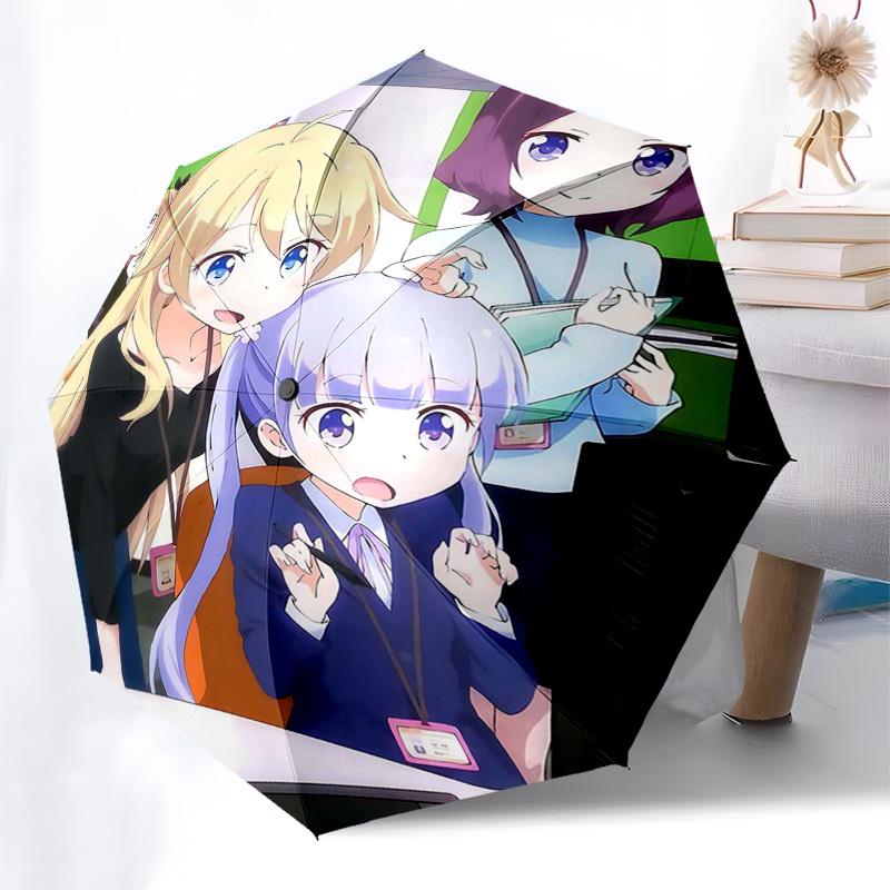 1pc Re:Zero - Starting Life In Another World Outdoor Umbrella | Automatic Opening/Closing | Portable 3-Fold Design | 8-Rib Iron Frame | Perfect Gift F