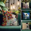 Kimono Girl Japanese Style Cushion Cover Natural Linen Pillow Case DoubleSided Print Decorative Sofa Pillowcase Home Decor Gift
